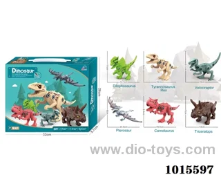 dinosaur set 6sets mixed loading in color box
