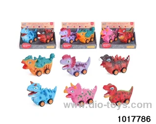 2PCS Sliding enamel dinosaur car in display box