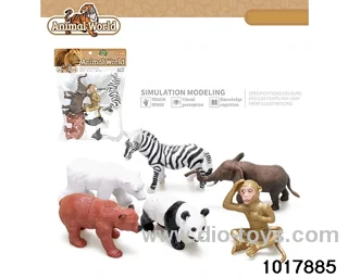 6pcs Forest Animals in PP bag with header