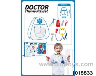 Hospital tent set in window box