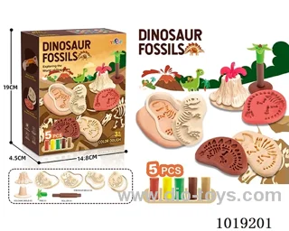 dinosaur fossils colored mud in color box