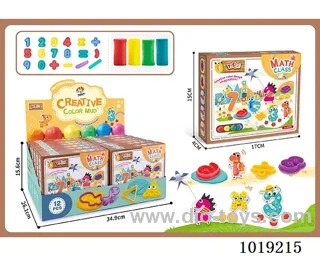 12pcs math colored mud in display box