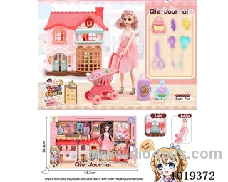 villas with light& 11inch doll sets include battery in window box