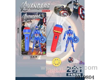 Projection flashlight with Captain America strip lamp