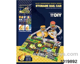 Alloy parking lot (with 6 alloy cars) in color box
