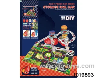 Alloy parking lot (with 6 alloy cars) in color box