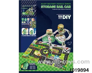 Alloy parking lot (with 6 alloy cars) in color box