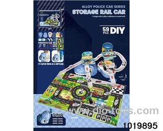 Alloy parking lot (with 6 alloy cars) in color box