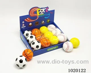 12PCS 6.3CM Bouncy Ball 4sets mixed loading in display box