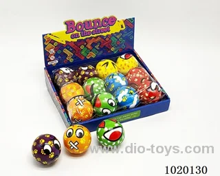 12PCS 6.3CM Bouncy Ball 4sets mixed loading in display box