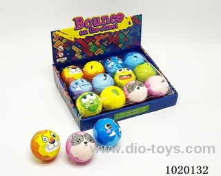 12PCS 6.3CM Bouncy Ball 4sets mixed loading in display box