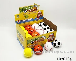 24PCS 7.6CM Bouncy Ball 4sets mixed loading in display box