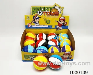 12pcs 10cm Bouncy Ball 4sets mixed loading in display box