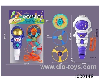 Flying saucer&gyro&whistle in PP bag with header