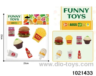 7pcs Burger Coke Ice Cream Milk Ice Cream in pe bag with header