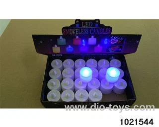 LED electronic candle light (white shell blue (always on)) in display  box