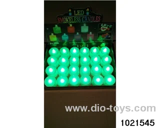 LED electronic candle light (white shell green (always on)) in display  box