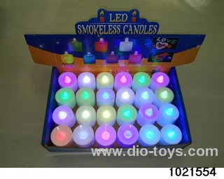 LED electronic candle light (white shell seven color changing) in display  box