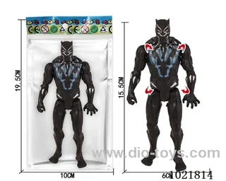 6.5inch Black Panther with light (could movable joint)in Opp bag