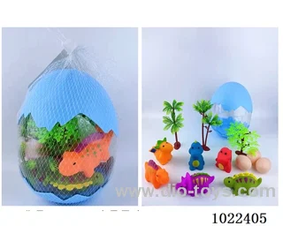 dinosaur 6sets mixed loading with dinosaur egg in Net bag