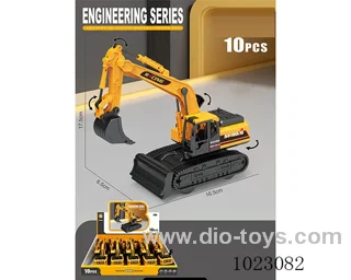 10pcs Inertia engineering vehicle with dredger in display box