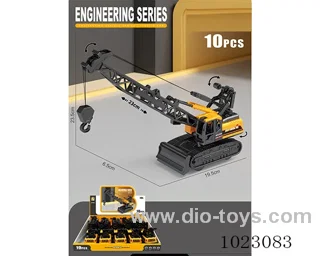 10pcs Inertia engineering vehicle with Steel frame in display box