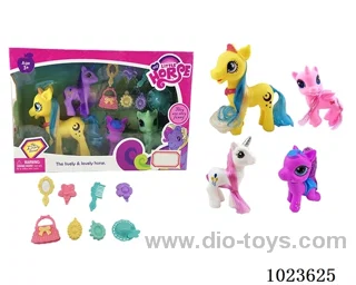 4pcs rubber horses in window box