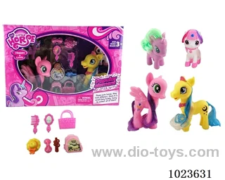 4pcs rubber horses in window box