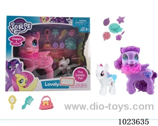 8pcs rubber horses with light&music in window box