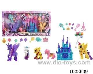 rubber horses with light&music &castle in window box