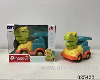 ELECTRIC DINOSAUR CAR (WITH FIRE TRUCK) LIGHTING AND MUSIC