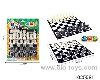 2 in 1 chess in blister card
