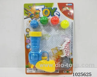 Table tennis gun  with animal in blister card