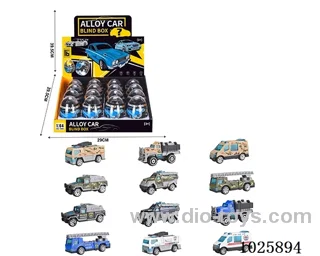 1:64 free wheel alloy car 12sets mixed loading in display box