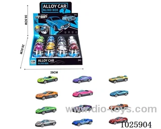 1:64 free wheel alloy car 12color mixed loading in display box