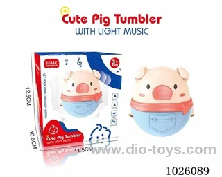 cute pig tumbler with light&music in color box