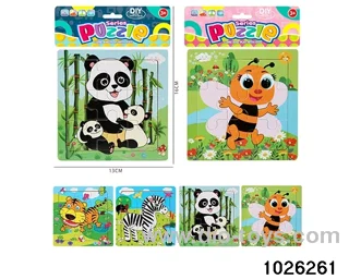 Wooden puzzle in PP bag with header