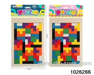 Wooden puzzle in PP bag with header
