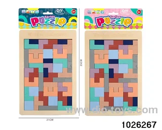 Wooden puzzle in PP bag with header