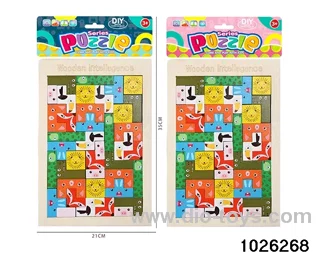 Wooden puzzle in PP bag with header