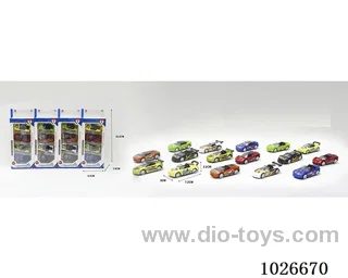 1:68 free wheel alloy car 4pcs 16sets&8color mixed loading in window box