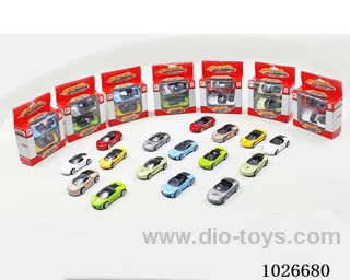 2pcs 1:64 free wheel alloy car 16sets&8color mixed loadingin window box
