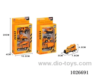 3pcs free wheel alloy car 6sets mixed loading in window box