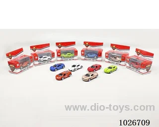 free wheel alloy car 6sets &mixed loading in window box