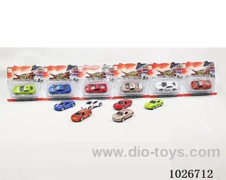 free wheel alloy car 6sets &6color mixed loading in blister card