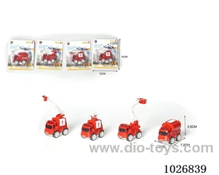 friction alloy car 4sets mixed loading in blister card