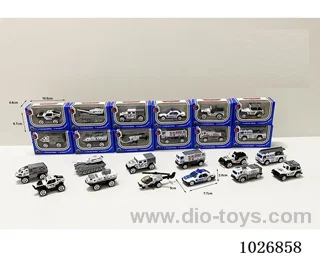 1:55 free wheel alloy car 12sets mixed loading in window box