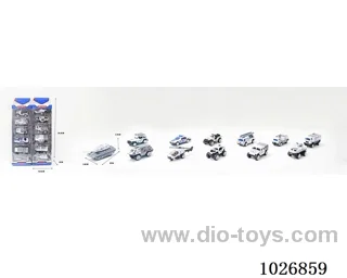1:55 6pcs  Free Wheel alloy car 12sets mixed loading in window box