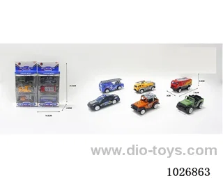 1:50 free wheel alloy car 3pcs 6sets&6color mixed loading in window box