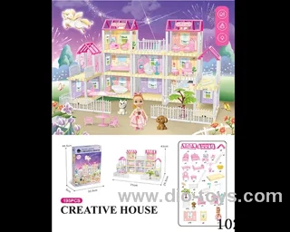 195pcs diy villa &Barbie with double light include battery